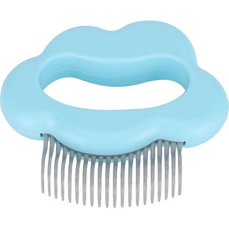 Peigne de Massage pour animaux de compagnie, brosse en forme de coquille, outil de toilettage pour enlever la fourrure flottante, pour chat et chien, bleu (1/5)