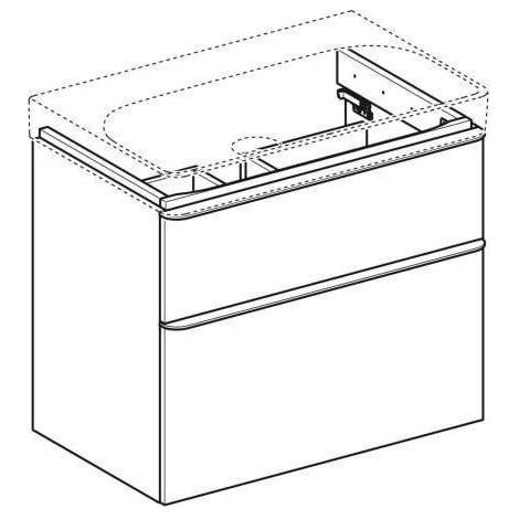 Geberit Smyle Square - Waschtischunterschrank, 73x47x62 cm, 2 Auszüge, sandgrau 500.353.JL.1 (1/5)
