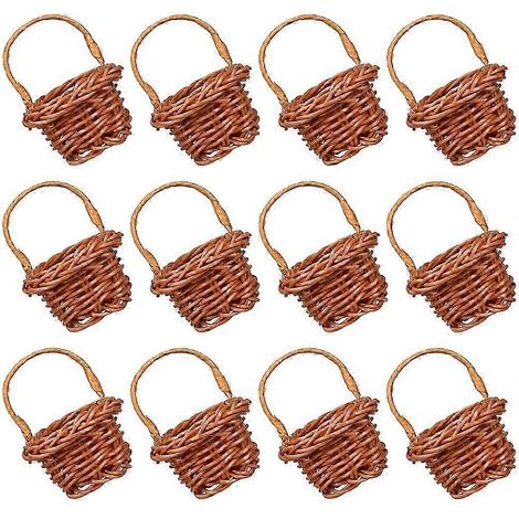 Mini paniers tressés, petits paniers à fleurs pour ranger des objets, lot de 12 (1/5)