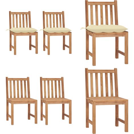 Chaises de jardin lot de 2 avec coussins Bois de teck massif - Chaise de jardin en bois - Chaise de jardin teck (1/5)