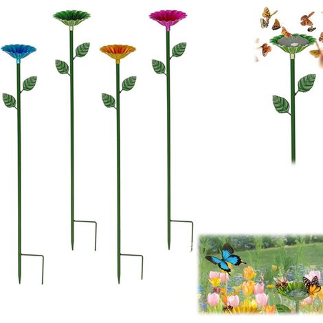 4er-Set Schmetterlingsfutterhäuschen – Schmetterlingsfutterstation – Blütenförmiges Bienentränkchen – Umweltfreundlich – Für Bienen und Schmetterlinge – Gartendekoration – Farbenfroh (1/5)
