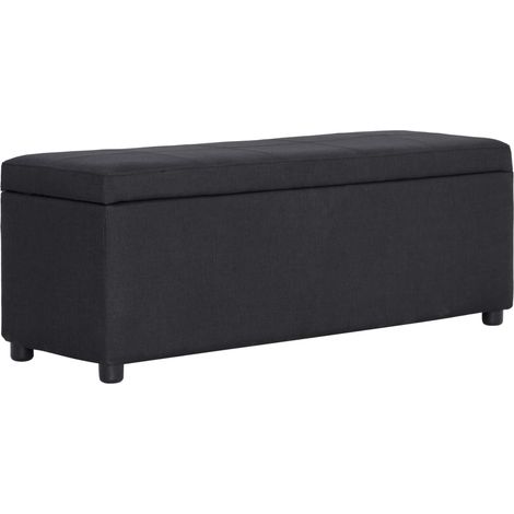 Panca con Vano Portaoggetti 116 cm Nera in Poliestere vidaXL