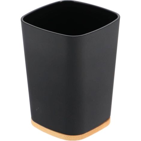 Becher rubber + abs und bambus - schwarz - Tendance