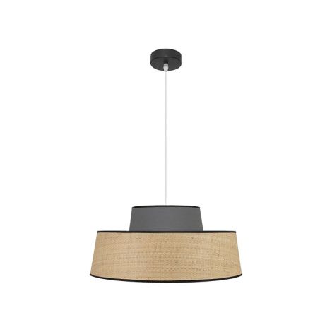 FABRILAMP Natürliche/graue 1-Licht-Pendelleuchte Modell Jia