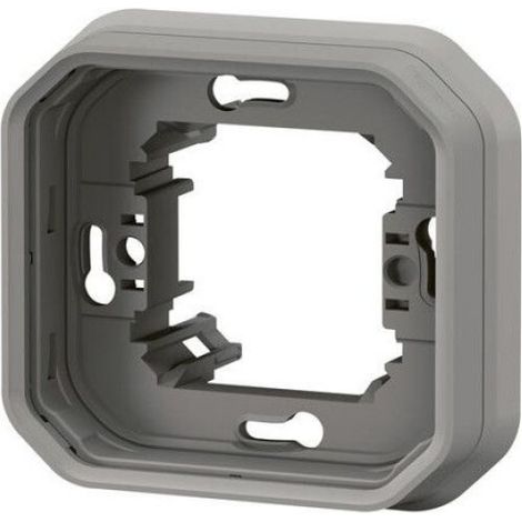 Support plaque encastré - Plexo - 069681L - Gris - 1 poste - Plastique (1/3)