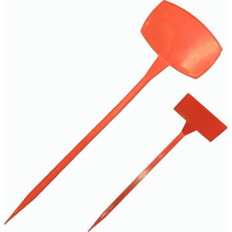 50 Étiquette plante, Type T, Plastique ABS, Rouge, 30 cm, Intérieur Extérieur (1/5)