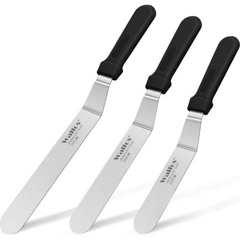 Walfos Abgewinkelter Zuckergussspatel Set Edelstahl Backen 15cm 20cm 25cm (1/5)