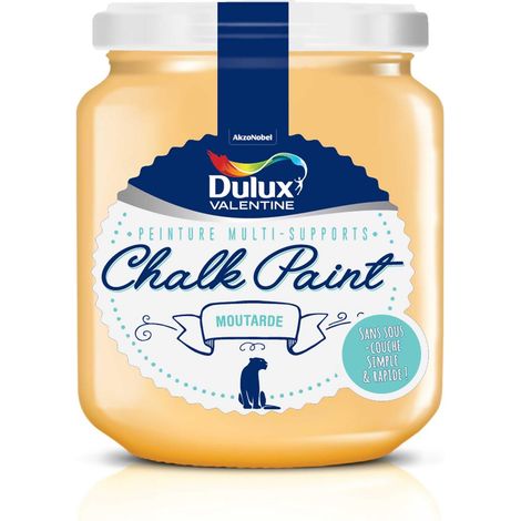 Dulux Valentine – Peinture de rénovation chalk paint ultra mat moutarde 0,175 L – Finition crayeuse – Multi-supports : meubles, cadres, lampes