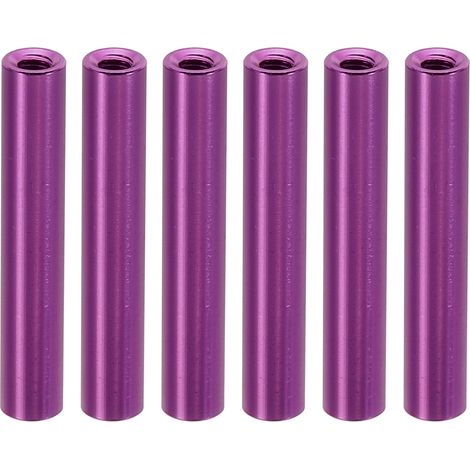 6Pcs Entretoise Filetée M3 en Aluminium 3x5x30mm Violet (1/5)