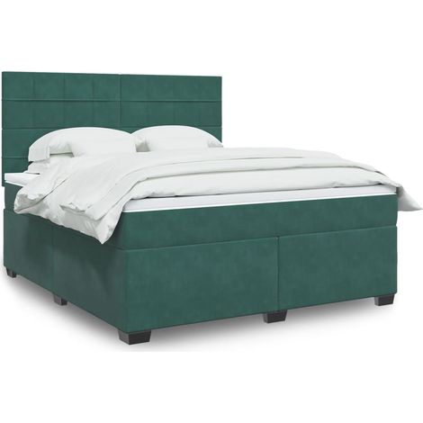 Boxspringbett mit Matratze Dunkelgrün 180x200 cm Samt vidaXL