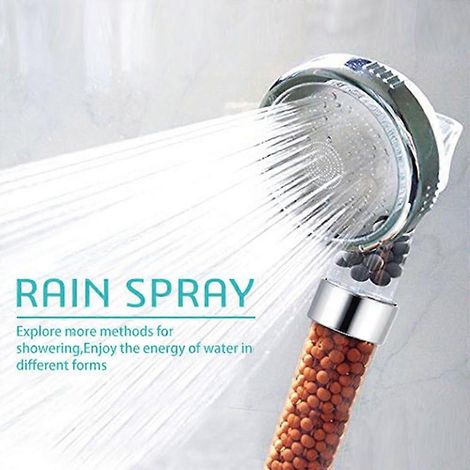 Douche anionique suralimentée, buse à grand diamètre de sortie d'eau, trois vitesses réglables, filtre de douche SPA, combinaison de douche (1/4)