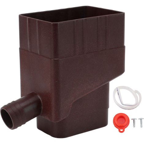 Recolector de agua de lluvia profesional – Desviador de bajante resistente a los rayos UV para jardín, marrón oscuro, 1 unidad