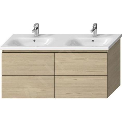 Jika Mio-N - Meuble sous lavabo double 130, 127x59x45 cm, frêne H40J7184013421 (1/3)