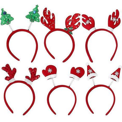Lot de 6 jolis bandeaux et serre-têtes créatifs pour Noël, accessoires de coiffure de fête (1/5)