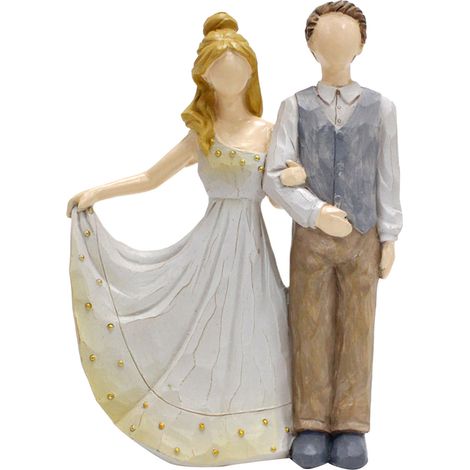 Sculptures de Couple en résine, décoration de Style européen, Figurine de mariage romantique sans visage pour la maison, décoration de Table, cadeau (1/5)