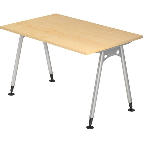 bümö Schreibtisch Serie-A Rechteck: 120 x 80 cm  Ahorn