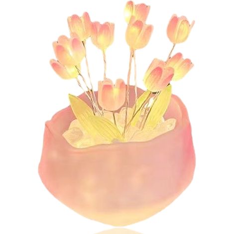 Veilleuse Tulipe DIY - Lumière Décorative Bureau Chambre - Design Fleurs Simulées - Lot De 9 Fleurs (1/5)