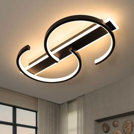 Dimmable black LED ceiling light, 35W, ring light for living room, bedroom, office, modern, 40cm, black [Energy Class B] (1/5)