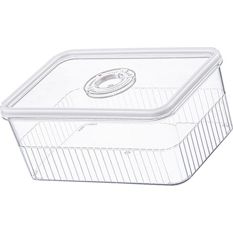 Boîte de rangement pour réfrigérateur avec couvercles, plastique transparent, boîtes hermétiques pour aliments, fruits et légumes au frigo (1/5)