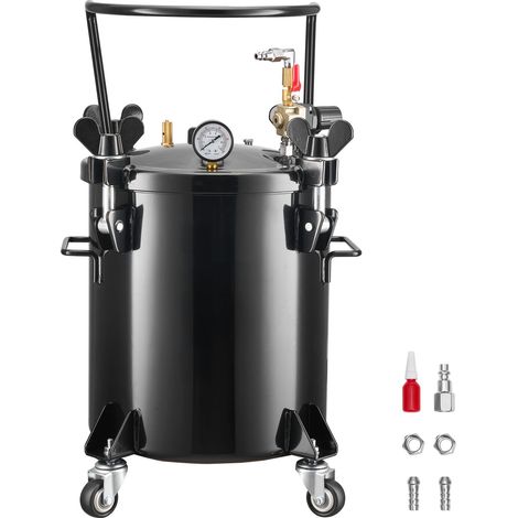 Mophorn Serbatoio a pressione per vernice a spruzzo in acciaio robusto da 20 litri, contenitore per vernice con tre raccordi rapidi per utilizzo domestico, serbatoio con ampia apertura