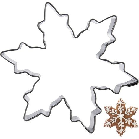 Tagliabiscotti in acciaio a forma di fiocco di neve, 5,5 cm