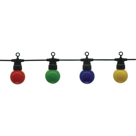 Optonica – Guirlande lumineuse d'extérieur 8m – 10 ampoules LED G45 multicolores – IP65 étanche – 1500 lumens pour ambiance festive (1/2)