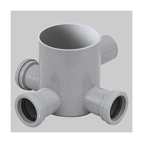 POZZETTO GRIGIO BASSO 3 VIE DM 100 - H 120 Ø 40 Usc. Ø 40