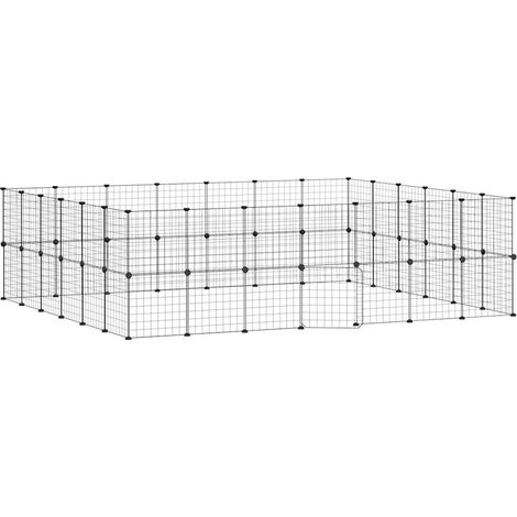 Jaula para mascotas con 52 paneles y puerta 35 x 35 cm negro 020041590