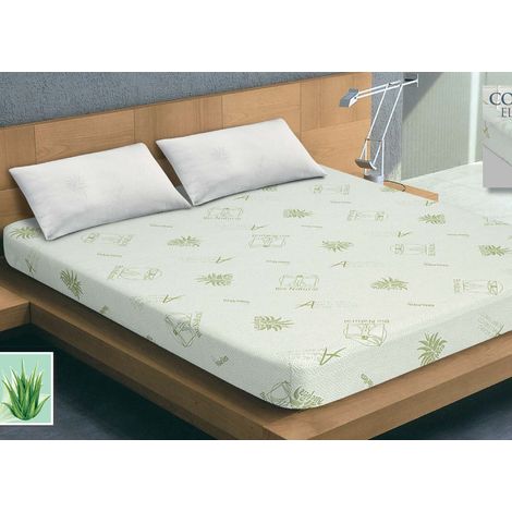 Coprimaterasso Antiacaro Guscio Protettivo Materasso Traspirante Aloe Vera M.M., misuraSingolocoloreAloe Vera