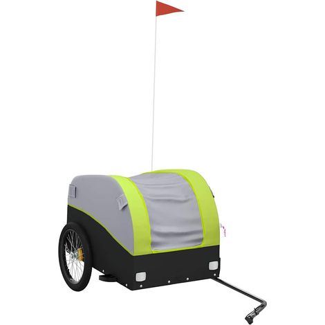 Remorque de vélo noir et vert 45 kg fer (1/5)