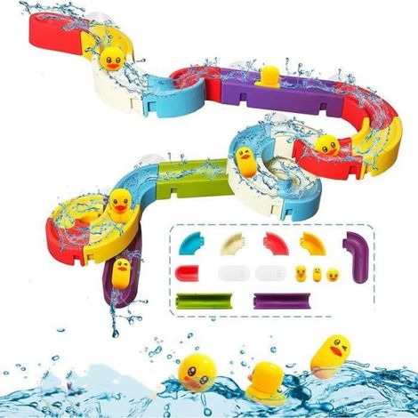34 PCS Jouet de bain, Piste glissante, Ventouse, Canard, Baignoire (1/4)