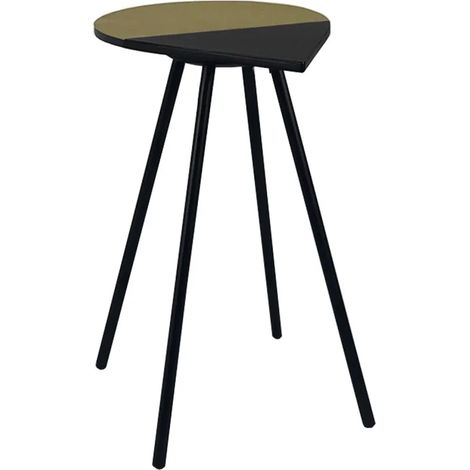 Table d'appoint métal avec plateau goutte dorée et noire - GULL 6303 (1/5)