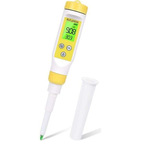 Food pH Meter, Digital pH Tester with Drilling, High Precision Beer pH Meter with Backlight LCD Display and ATC for Food, Semi-solid, Soft Soil and Water MUMU (1/4)