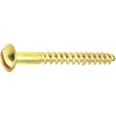 100 Vis Bois Laiton DIN96 tête ronde fendue - diamètre - Diamètre 6 mm - Longueur 25 mm mm - Diamètre 6 mm