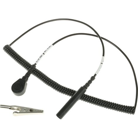 Cordon ESD de mise à la terre RS PRO, Liaison, 1.8m 10mm Spiralé ( Prix pour 1 )