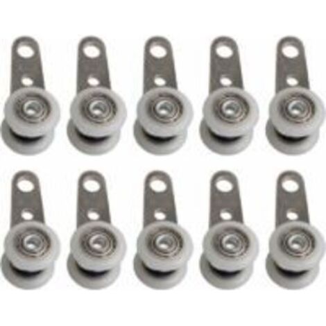 Lot de 10 Roulettes pour Fenêtres ou Portes Coulissantes - Métal et Plastique - 4,5 X 1,9cm (1/5)