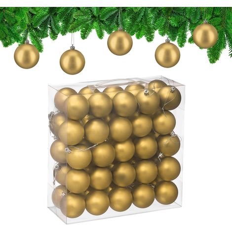 Juego de 50 bolas navideñas mate para árbol de Navidad (1/5)