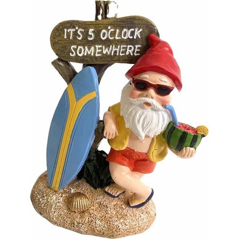 Nain Statue - Sculpture Jardin Motif Motocyclette - Décoration Extérieure Résine - Hauteur 25 cm - 1 Pièce (1/5)