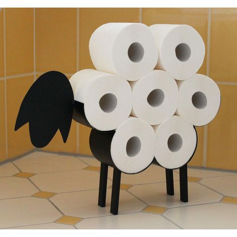 DanDiBo Toilettenpapierhalter Schwarz Metall Schaf WC Rollenhalter Klopapierhalter Freistehend WC Papierhalter Toilettenrollenhalter (1/5)