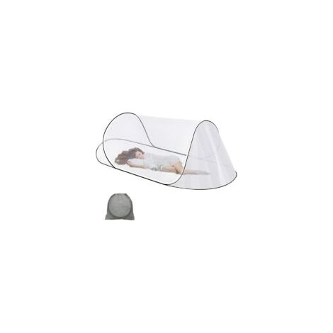 200 x 80 x 56cm Moustiquaire Lit Pliable, Tente Moustiquaire Pop Up Portable, Filet Moustiques pour Lit Simple, Outils Anti-Moustiques Ultra Légère pour Familial, Voyage, Camping (Blanc)