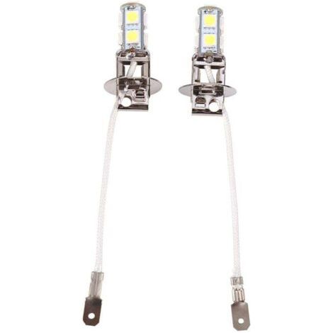 2x Ampoules LED H3 Blanc 6500K 9 SMD Pour Phare Antibrouillard Voiture 12V (1/4)