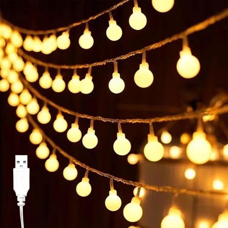 USB String Lights - 3m - 20 LEDs - For Indoor and Outdoor Use - Warm White - USB Powered - For Children's Rooms, Gardens, Weddings, Christmas (1/5)