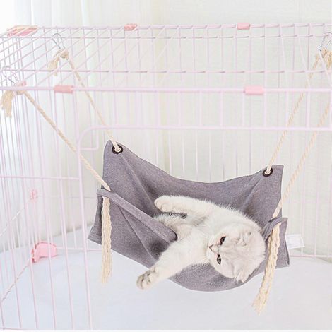 Hängematte für Katzen, weich, atmungsaktiv, mit Quasten, Dekoration für Kleintiere