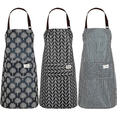 Ensemble de 3 tabliers imperméables avec poches, ajustables (1/5)