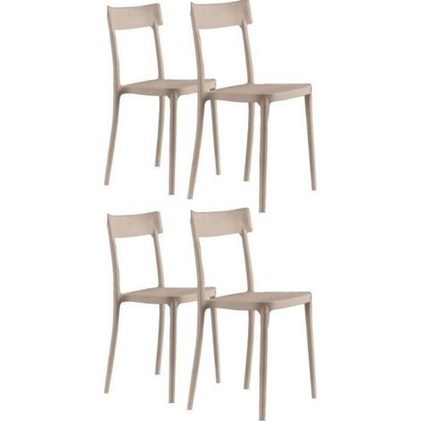 Chaise italienne empilable polypropylène Saray - Lot de 4-Rouge (1/5)