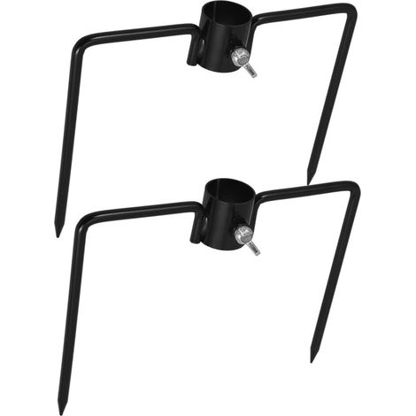 Piquet de Sol en Fer Noir pour Mât de Drapeau 2 Pièces (1/5)