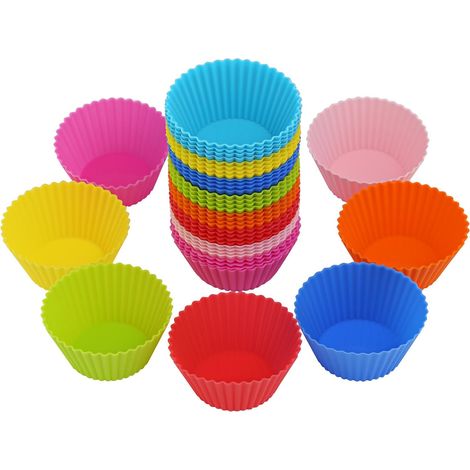 40 Muffin Molds Reusable Non-stick Silicone Baking Molds for Cupcake Cake Decorating (1/5)