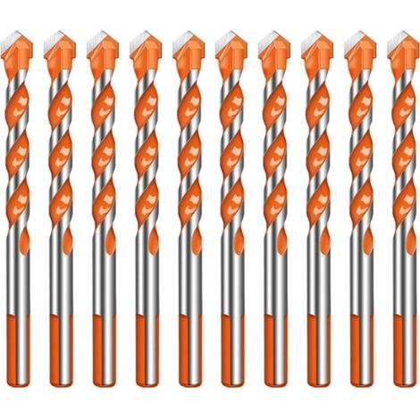 Juego de 10 brocas Ultimate con cabezal helicoidal para perforar paredes, cerámica y vidrio, de 6 mm. (1/5)
