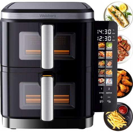 Doppelte vertikale fettfreie Fritteuse AIR Fryer 2800W 11L XXL Webber