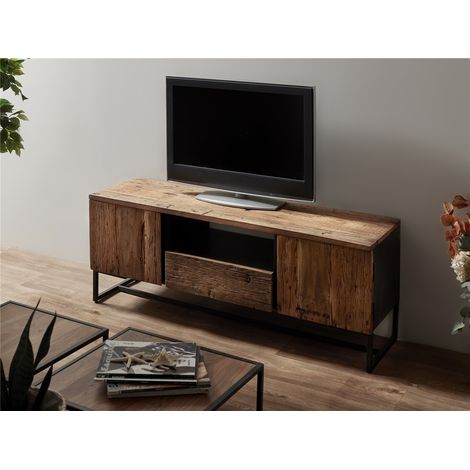 Lacerta TV-Schrank, Recyclingholz/Akazie/Metall, 145 x 40 x 55 cm, 145 x 40 x 55 cm (1/5)